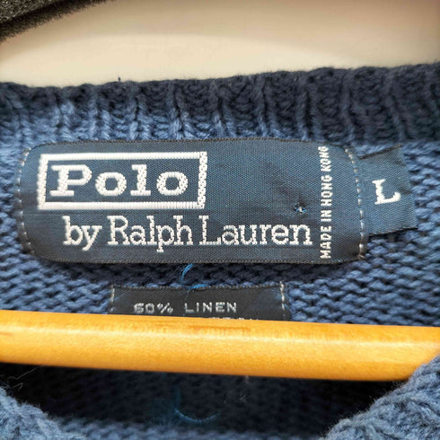 ポロバイラルフローレン Polo by RALPH LAUREN リネンコットン Vネックニット メンズ import:L