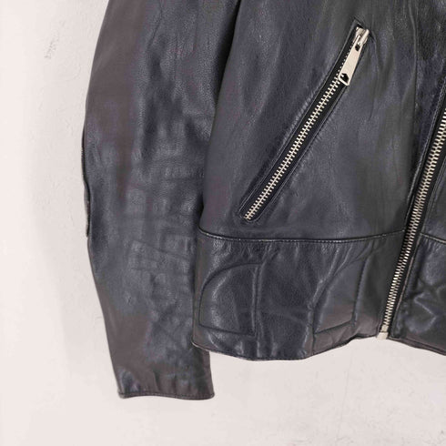 シアーズ Sears GENUINE LEATHER シングルライダースジャケット メンズ US:42