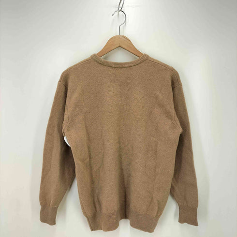 バーバリーズ BURBERRYS イングランド製 クレスト刺繍 ピュアラムウール ケーブル クルーネックニット レディース 40