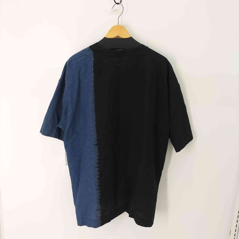 イッセイミヤケメン ISSEY MIYAKE MEN ハンドダイ ラミーリネン混ン ノーカラーシャツ メンズ JPN:3