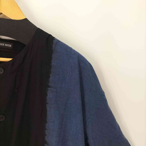 イッセイミヤケメン ISSEY MIYAKE MEN ハンドダイ ラミーリネン混ン ノーカラーシャツ メンズ JPN:3