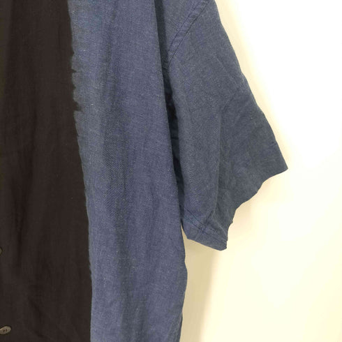 イッセイミヤケメン ISSEY MIYAKE MEN ハンドダイ ラミーリネン混ン ノーカラーシャツ メンズ JPN:3