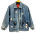 ワッペンデザイン ジップアップデニムジャケット メンズ