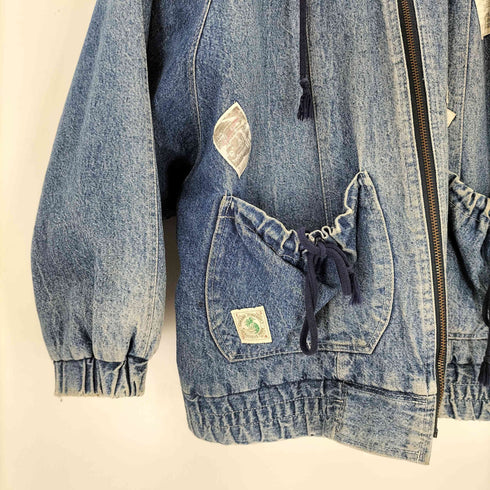 ワッペンデザイン ジップアップデニムジャケット メンズ