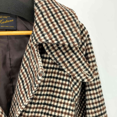 カスタネ Kastane ダブルブレスト チェック柄 ウールコート レディース 0