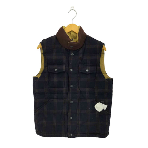 トミーヒルフィガー TOMMY HILFIGER チェック柄 ウールフェルト ダウンベスト メンズ S