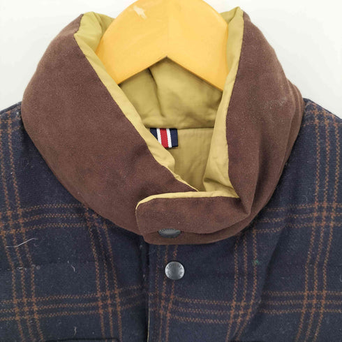 トミーヒルフィガー TOMMY HILFIGER チェック柄 ウールフェルト ダウンベスト メンズ S