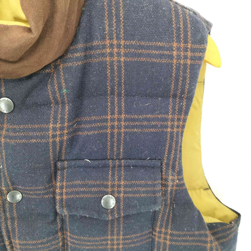 トミーヒルフィガー TOMMY HILFIGER チェック柄 ウールフェルト ダウンベスト メンズ S