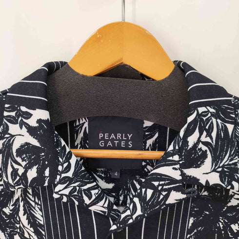 パーリーゲイツ PEARLY GATES TEXBRID デニットライト ボタニカルパッチワークプリント 半袖シャツ メンズ JPN:4