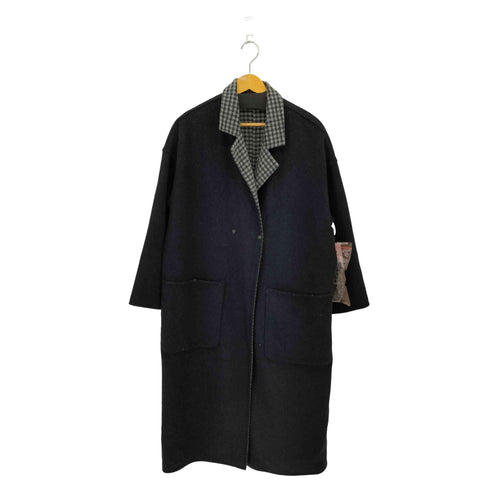 ジーナシス JEANASIS リバーシブルデザイン チェック柄 ウールメルトン チェスターコート レディース F