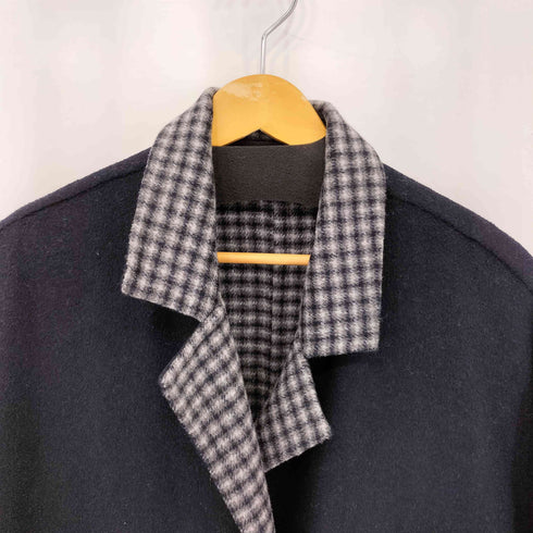 ジーナシス JEANASIS リバーシブルデザイン チェック柄 ウールメルトン チェスターコート レディース F