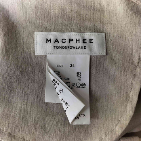 マカフィー MACPHEE レーヨンリネンコットン フレアクロップドパンツ レディース 34