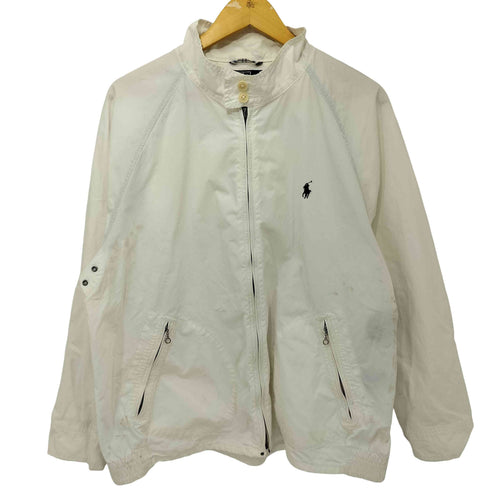 ポロバイラルフローレン Polo by RALPH LAUREN 90s ポニー刺繍 コットンポプリン ハリントンジャケット スウィングトップ メンズ import:XL