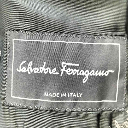 サルヴァトーレフェラガモ Salvatore Ferragamo イタリア製 ウールチェックテーラードジャケット メンズ