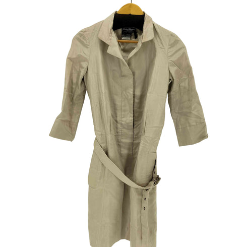 サルヴァトーレフェラガモ Salvatore Ferragamo イタリア製レーヨン ハーフスリーブコート レディース 38