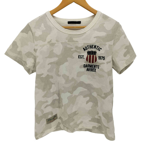 アヴィレックス AVIREX ロゴ ワッペン 刺繍 S/S クルーネック Tシャツ メンズ FREE