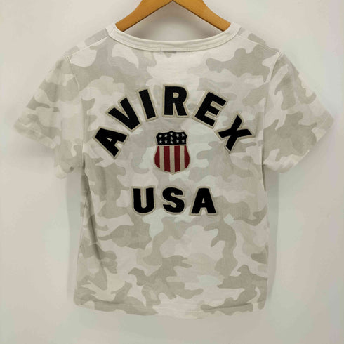 アヴィレックス AVIREX ロゴ ワッペン 刺繍 S/S クルーネック Tシャツ メンズ FREE