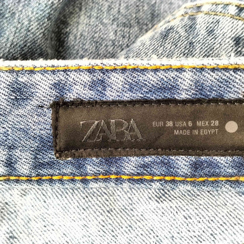 ザラ ZARA クロップドローライズフレアデニム レディース 38