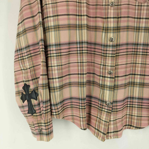 FOREVERCAN クロスデザイン L/S チェックシャツ レディース import:S