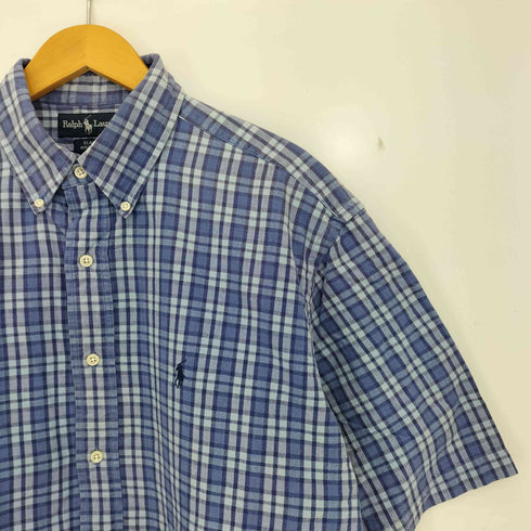 ラルフローレン RALPH LAUREN 90s BLAKE チェック ポニー刺繍 半袖ボタンダウンシャツ メンズ import:L