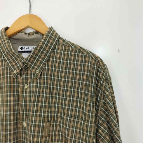 コロンビアスポーツウェア Columbia Sportswear 00s チェック ボックスロゴ刺繍 長袖ボタンダウンシャツ メンズ import:XL