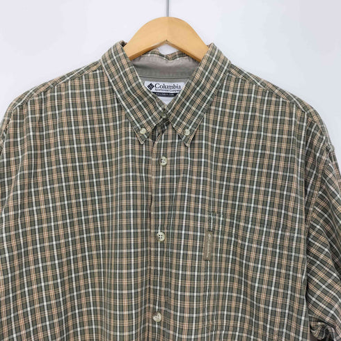 コロンビアスポーツウェア Columbia Sportswear 00s チェック ボックスロゴ刺繍 長袖ボタンダウンシャツ メンズ import:XL