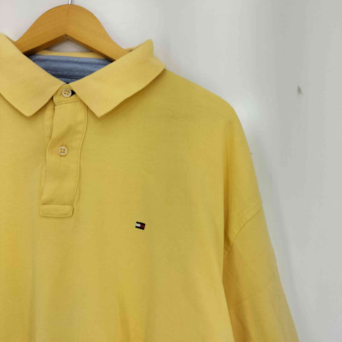 トミーヒルフィガー TOMMY HILFIGER 90s ロゴ刺繍 コットン 半袖ポロシャツ メンズ import:XL