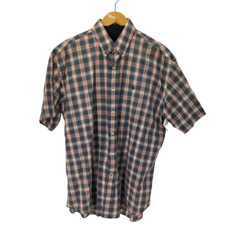 ラルフローレン RALPH LAUREN チェックボタンダウン 半袖シャツ メンズ import:M