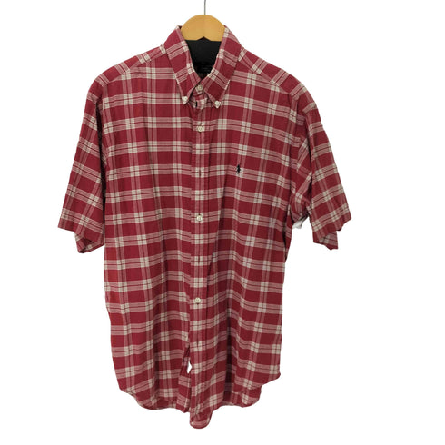 ラルフローレン RALPH LAUREN BLAIRE チェックボタン半袖ダウンシャツ メンズ import:M