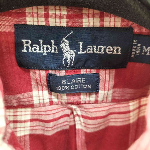 ラルフローレン RALPH LAUREN BLAIRE チェックボタン半袖ダウンシャツ メンズ import:M