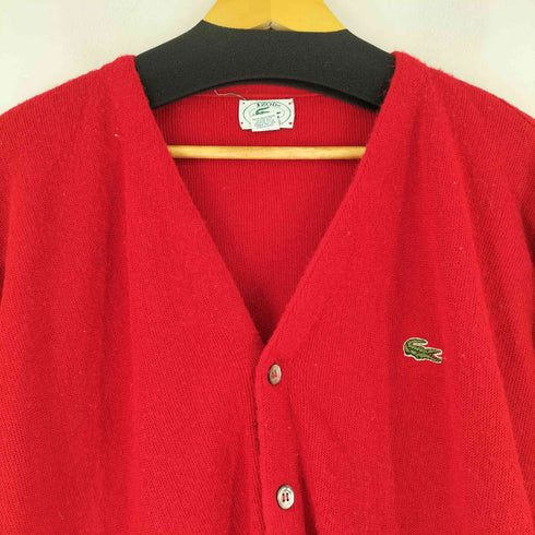 アイゾッドラコステ IZOD LACOSTE 80-90S MADE IN USA ワンポイントロゴ刺繍 アクリルカーディガン メンズ import:M