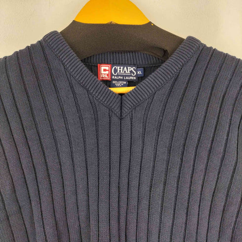 チャップスラルフローレン CHAPS RALPH LAUREN 90S MADE IN USA Vネックコットンニット メンズ import:XL