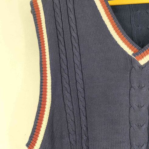 ナイキ NIKE 90-00S 白タグ ワンポイントロゴ刺繍 ニットベスト メンズ import:L