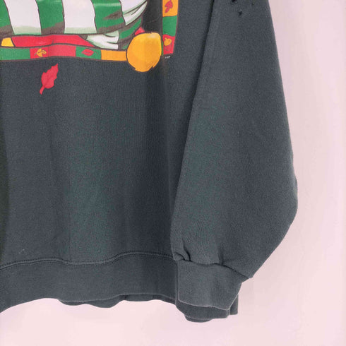 90S フロントキャラクタープリントクルーネックスウェット メンズ import:L
