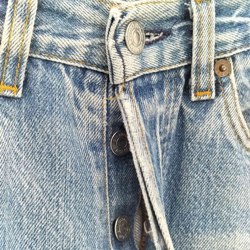 リーバイス Levis 501 USA製 501刻印 ブリーチ加工 ボタンフライデニムパンツ レディース