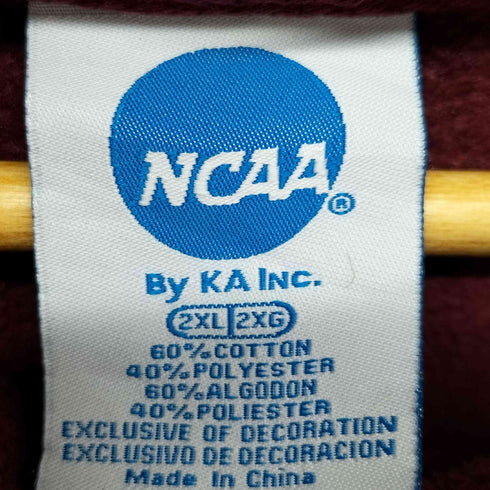 NCAA 短丈 刺繍プルオーバーパーカー メンズ 2XL