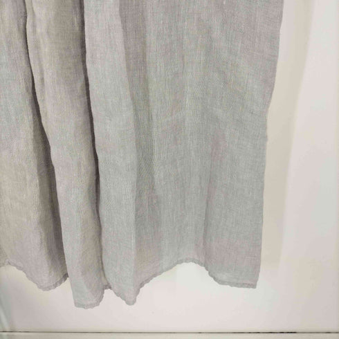 アニエスベー agnes b. PARIS grey linen bustier tula dress 麻 リネン 100% ノースリーブ プリーツ ピンタック ロング ワンピース レディース EUR:40
