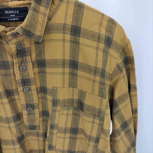 レミーラ remilla ハーフボタン チェック プルオーバーシャツ メンズ JPN:XL