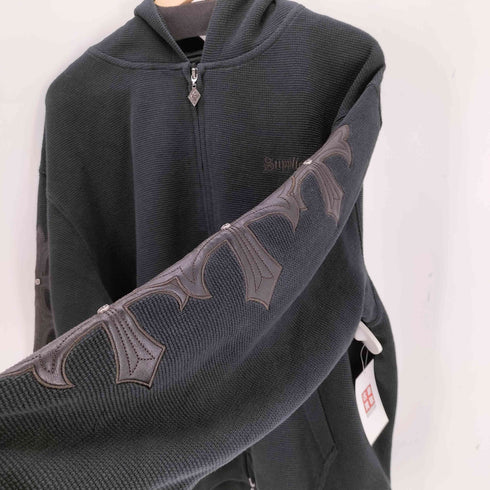 サプライヤー SUPPLIER Cross Leather Patch Thermal Zip Hoodie メンズ JPN:L