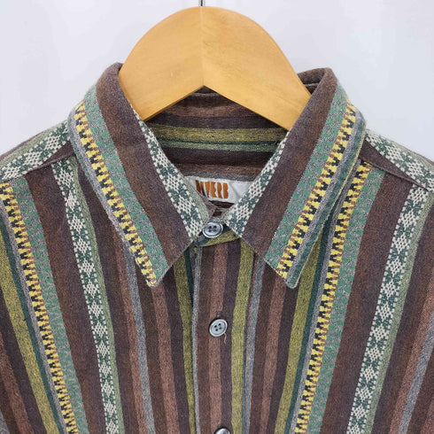 L/S ストライプ柄 レトロ レギュラーシャツ メンズ