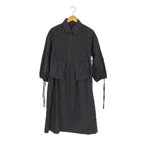 micalle micalle フロントギャザー デザインポケット ワンピース レディース