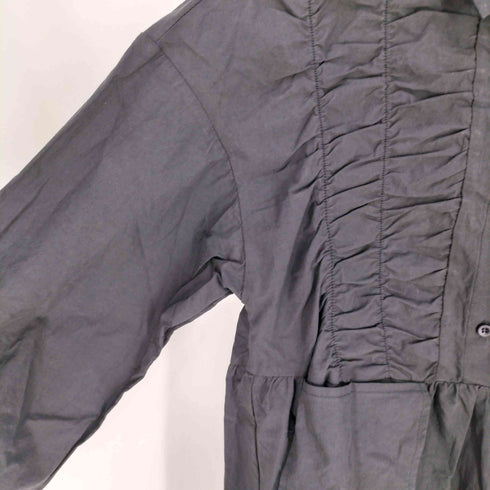 micalle micalle フロントギャザー デザインポケット ワンピース レディース