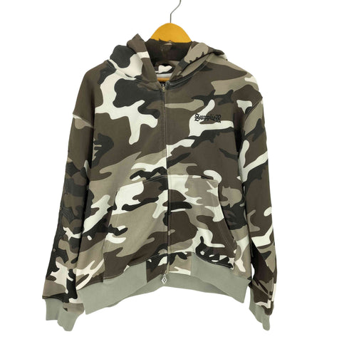 サプライヤー SUPPLIER Camouflage Cross Leather Patch Zip Hoodie メンズ JPN:M
