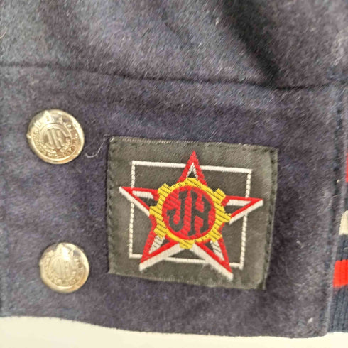 JEFF HAMILTON JH DESIGM 90-00S ベースボール チーム ロゴ 両面 刺繍 袖リアルレザー リバーシブル バーシティー ジャケット スタジャン メンズ import:XL