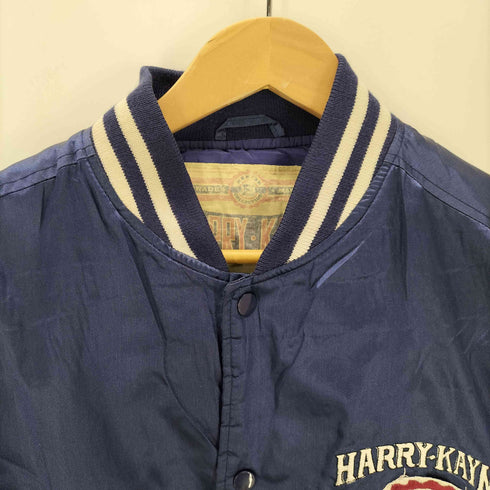 HARRY KAYN 90S 両面 刺繍 レーシング バーシティー サテン ジャケット スタジャン メンズ import:M