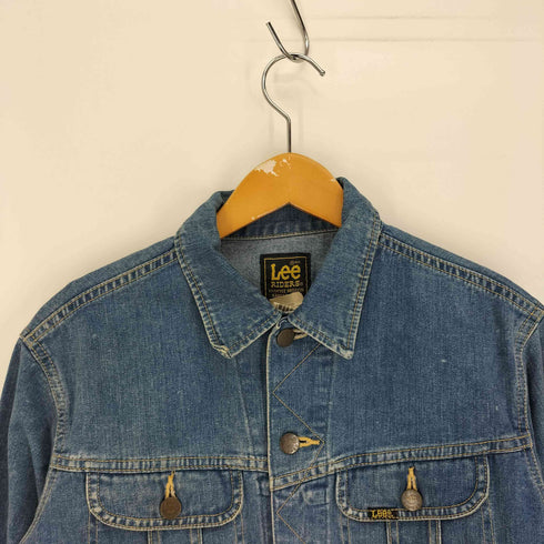 リー Lee 80S USA製 黒タグ RIDERS 猫目ボタン デニム トラッカー ジャケット メンズ import:L