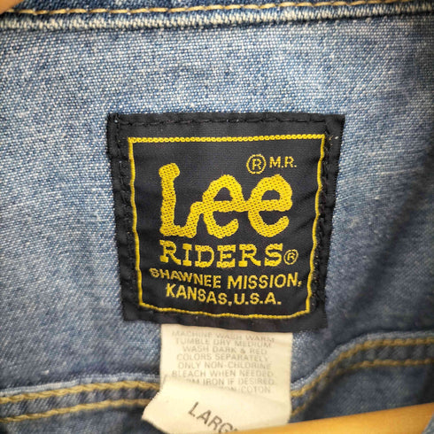 リー Lee 80S USA製 黒タグ RIDERS 猫目ボタン デニム トラッカー ジャケット メンズ import:L