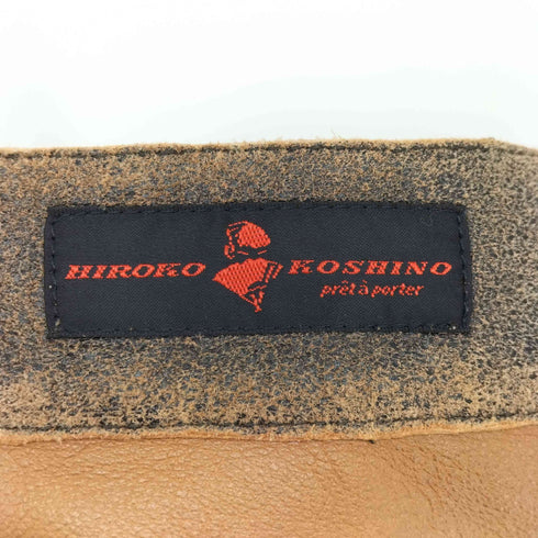 ヒロココシノ HIROKO KOSHINO シープレザー パッチワーク 再構築 スカート Y2K レディース 11