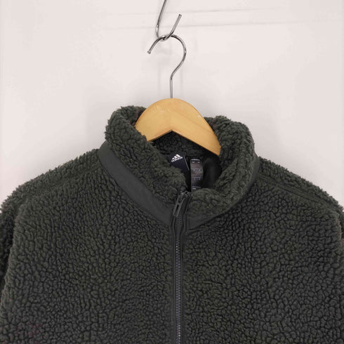 アディダス adidas ドロップショルダー ジップアップ フリース ボア ジャケット メンズ JPN:M
