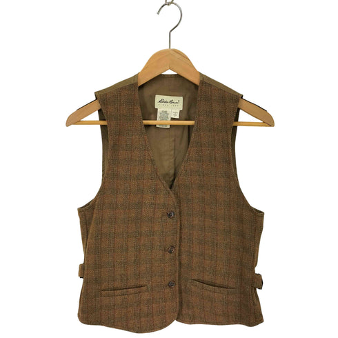 エディーバウアー Eddie Bauer 90s ツイード 切り替え ベスト レディース JPN:S